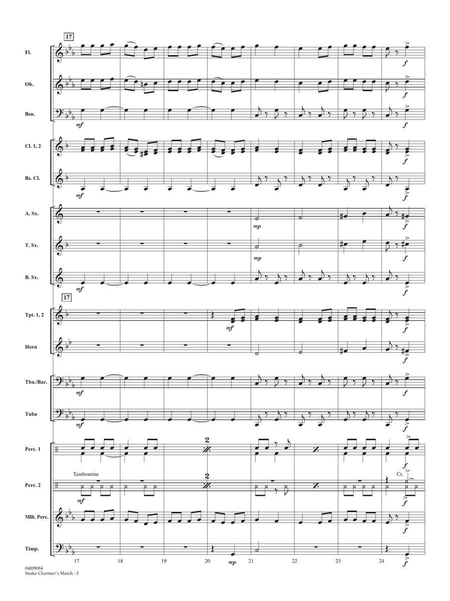 Snake Charmer's March - Conductor Score (Full Score) Concert Band scores gallery preview page 5