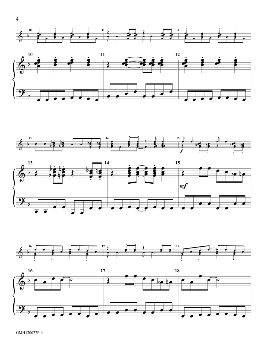 12 Bell Boogie - piano accompaniment to 12 bell version Handbell Choir scores gallery preview page 4