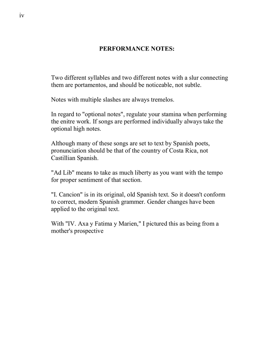 Canciones Latinas Song Cycle, Medium Female Voice Mezzo-Soprano Voice scores gallery preview page 4
