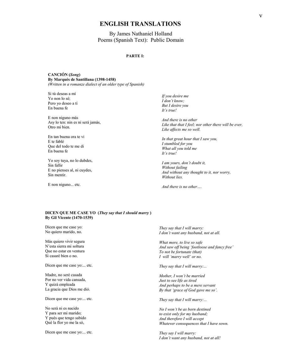 Canciones Latinas Song Cycle, Medium Female Voice Mezzo-Soprano Voice scores gallery preview page 5