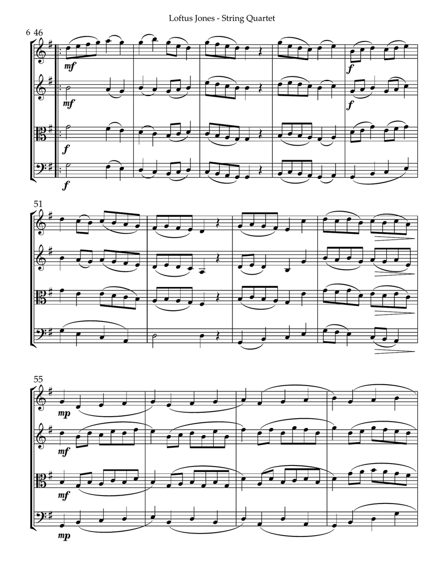 Loftus Jones for String Quartet String Quartet scores gallery preview page 6