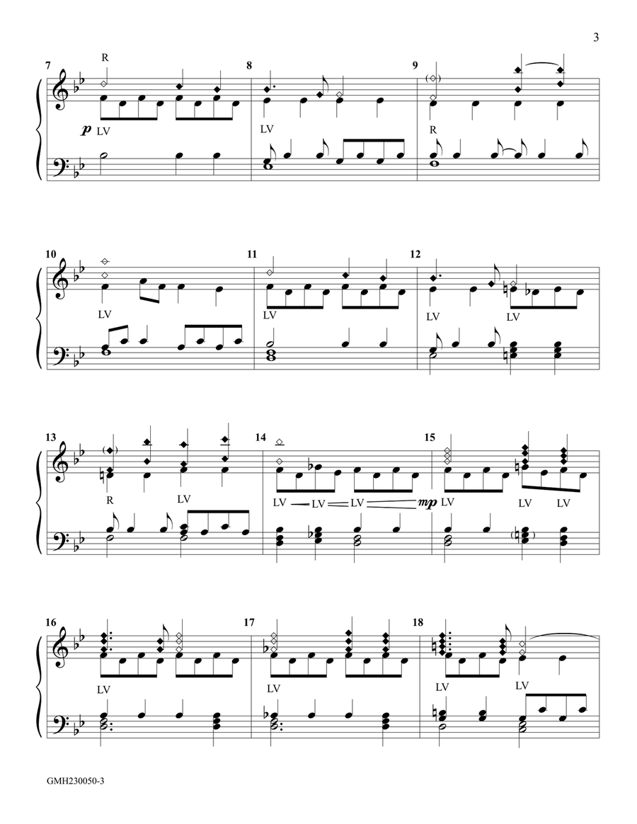 Nearer, My God, to Thee (for 2-3 octave handbell ensemble) (site license) 3-Octaves scores gallery preview page 3