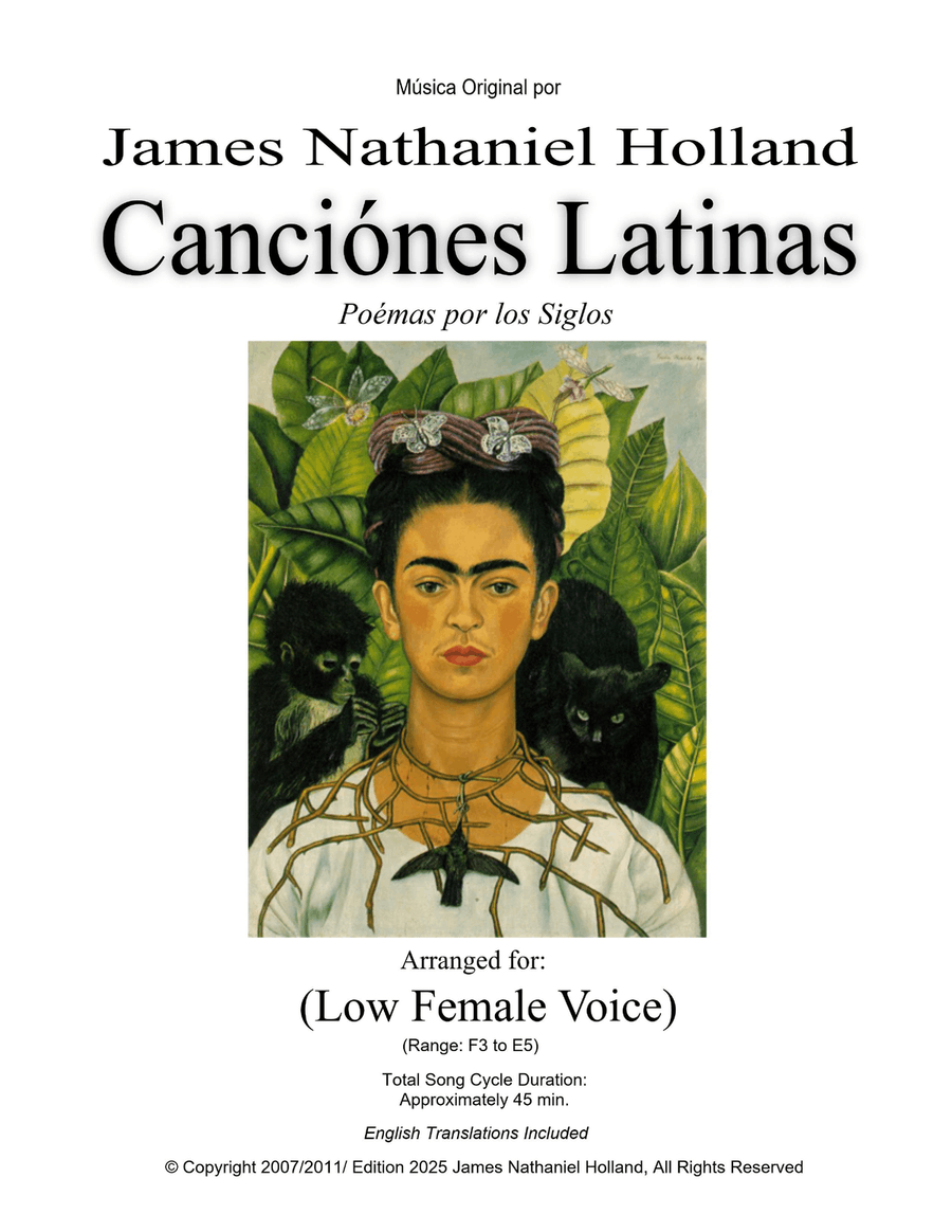 Canciones Latinas Art Song Cycle for Low Female Voice Alto Voice scores gallery preview page 1