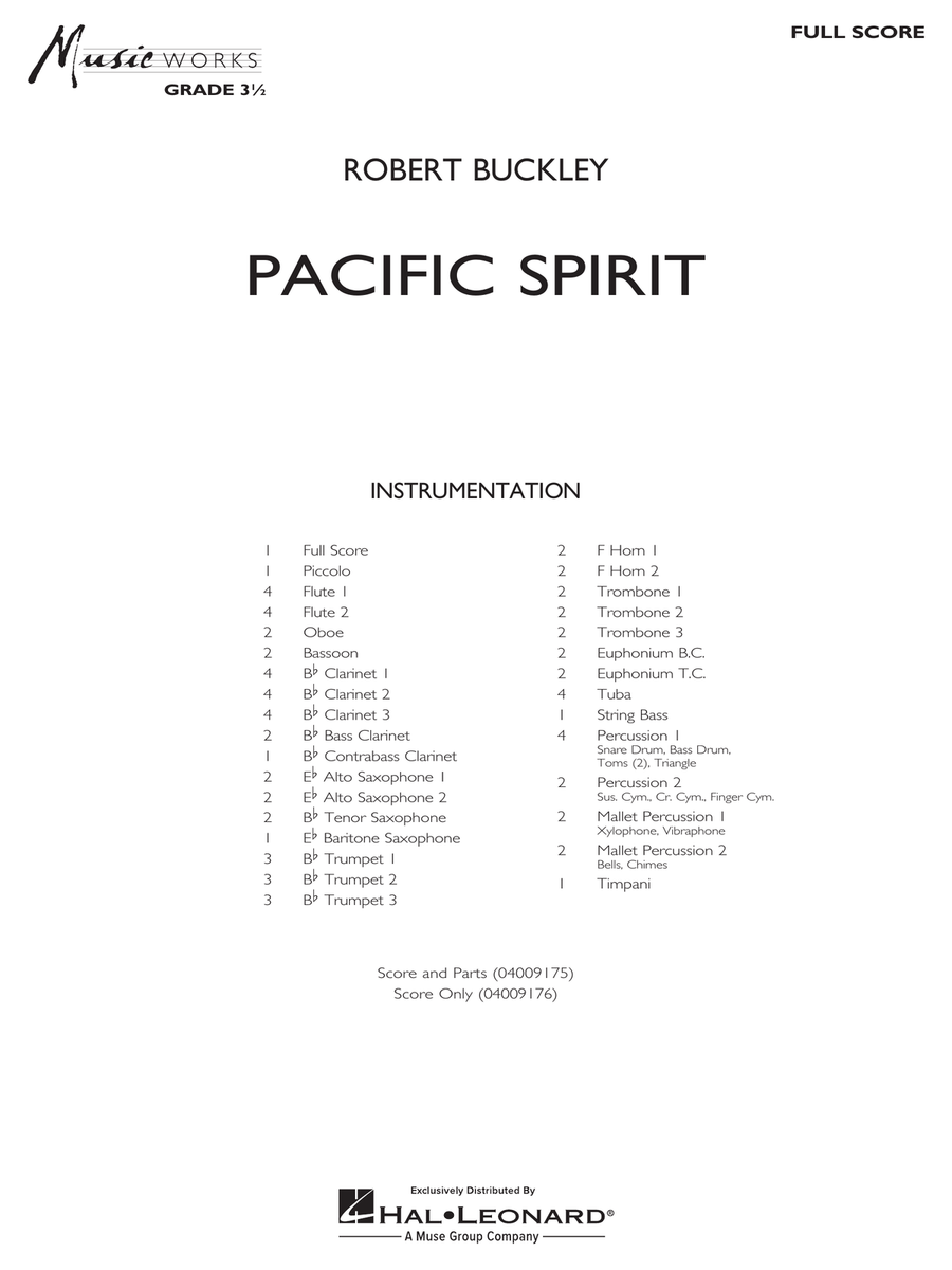 Pacific Spirit - Conductor Score (Full Score) Concert Band scores gallery preview page 1