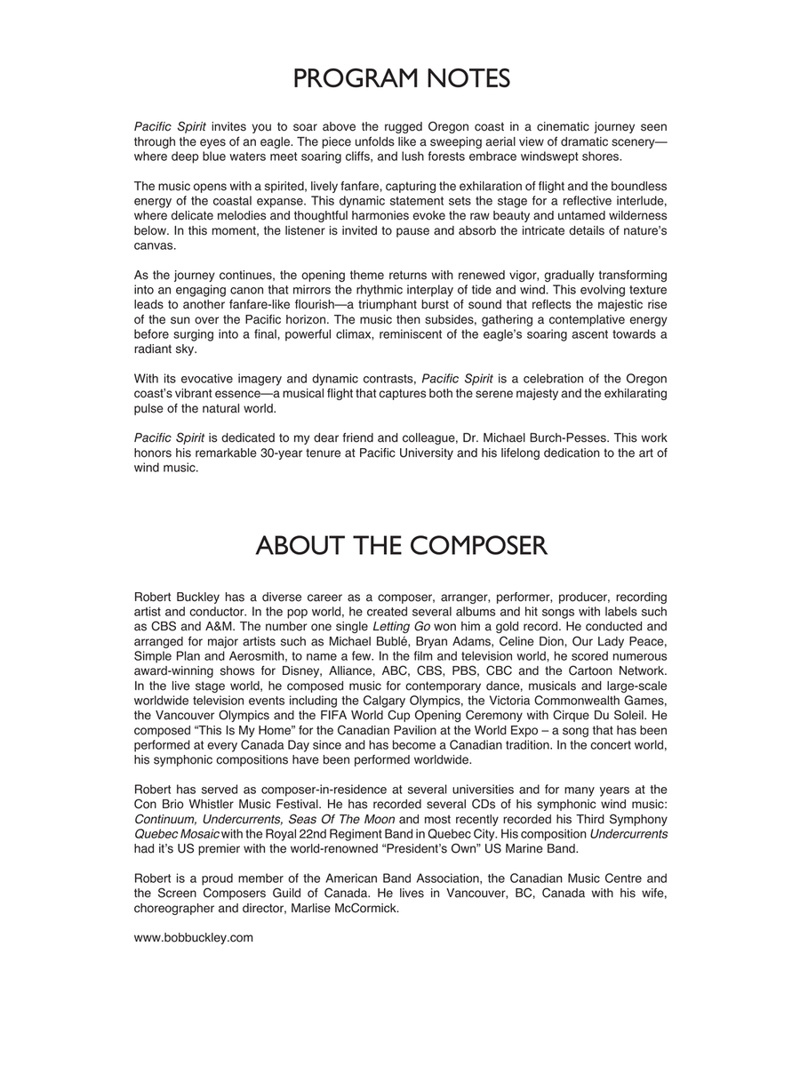 Pacific Spirit - Conductor Score (Full Score) Concert Band scores gallery preview page 2
