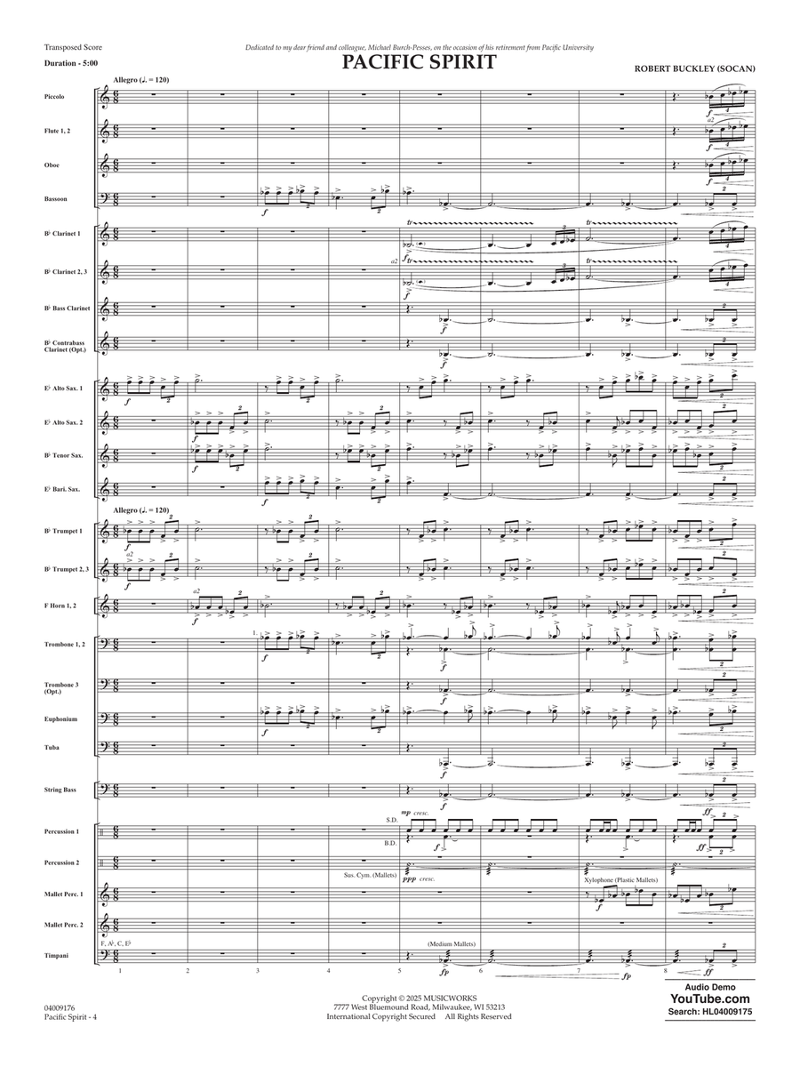 Pacific Spirit - Conductor Score (Full Score) Concert Band scores gallery preview page 3