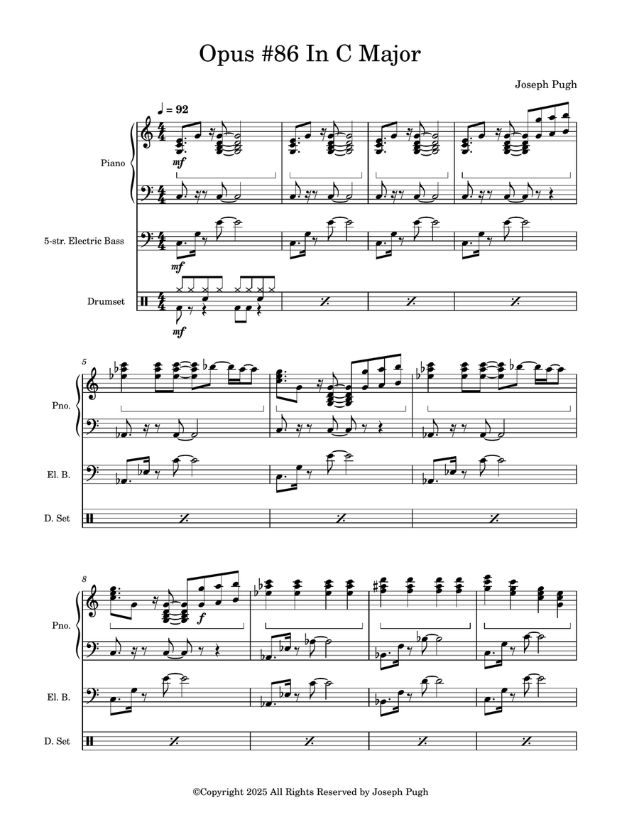 Opus #86 In C Major Opus #86 In C Major Jazz Ensemble scores gallery preview page 1