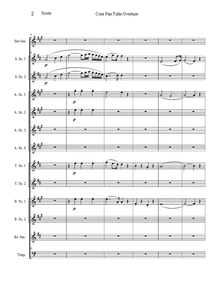 Cose Fan Tutte Overture - K. 588 Woodwind Ensemble scores gallery preview page 2