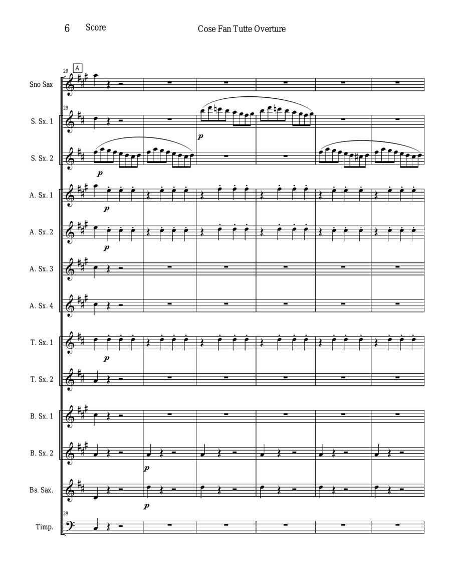 Cose Fan Tutte Overture - K. 588 Woodwind Ensemble scores gallery preview page 6