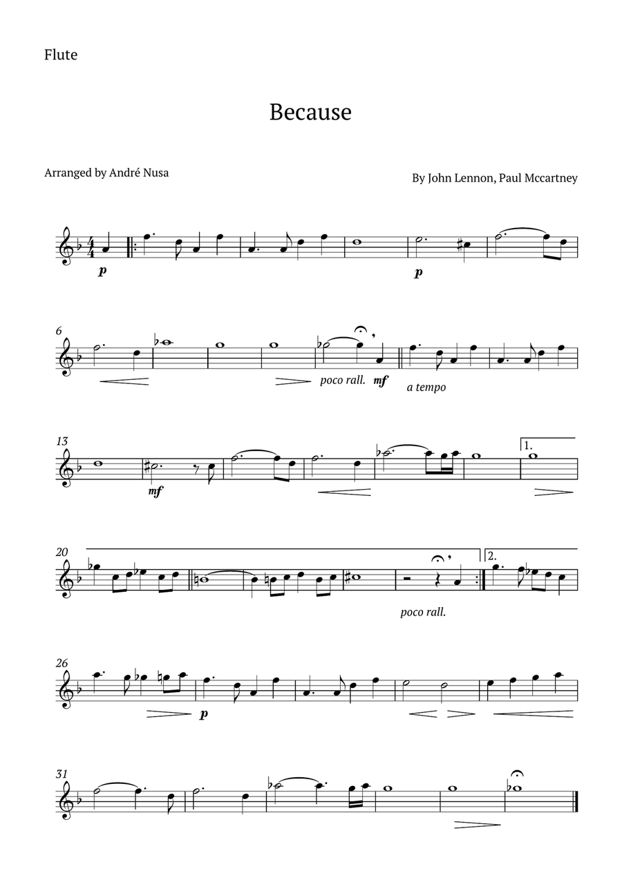Because Woodwind Quartet scores gallery preview page 4