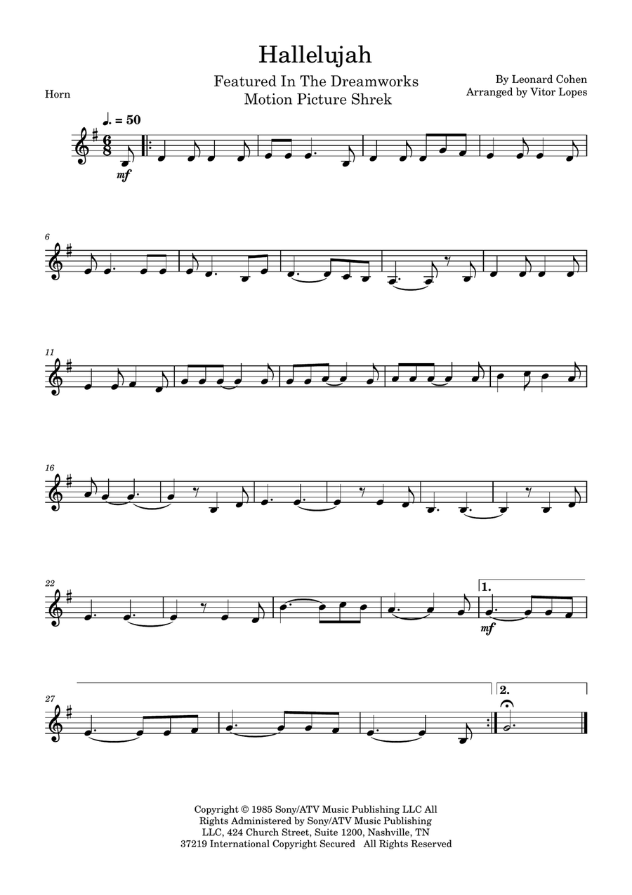Hallelujah Hallelujah A Cappella scores gallery preview page 1