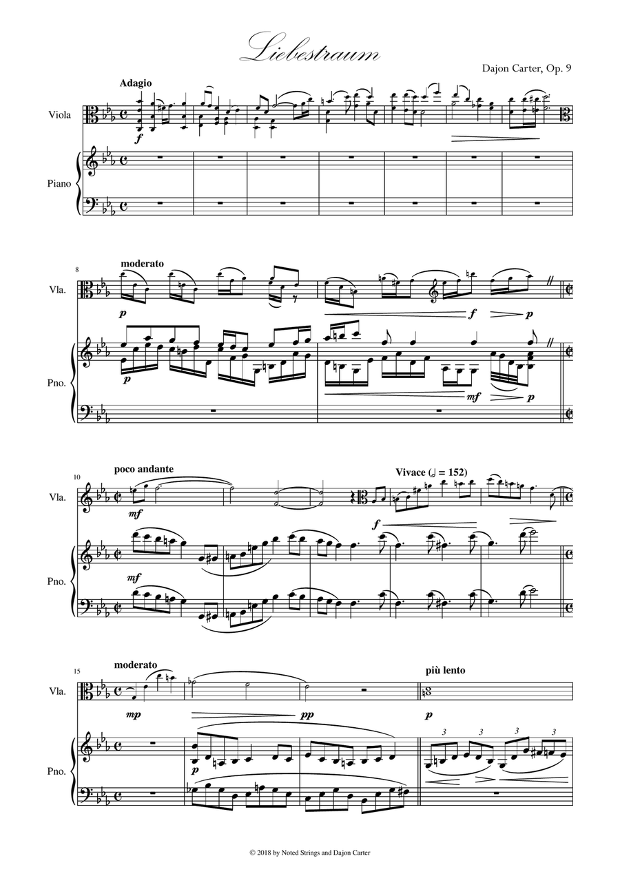 Liebestraum Chamber Music scores gallery preview page 1