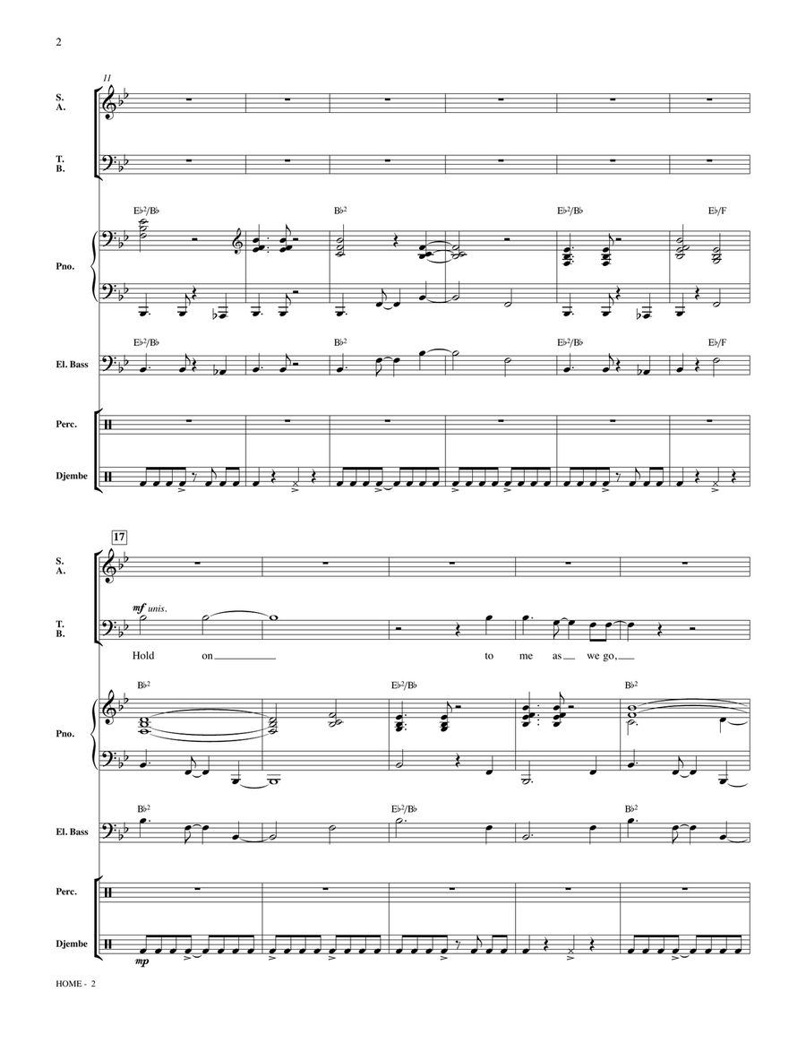 Home (arr. Tom Anderson) - Full Score Choir scores gallery preview page 2