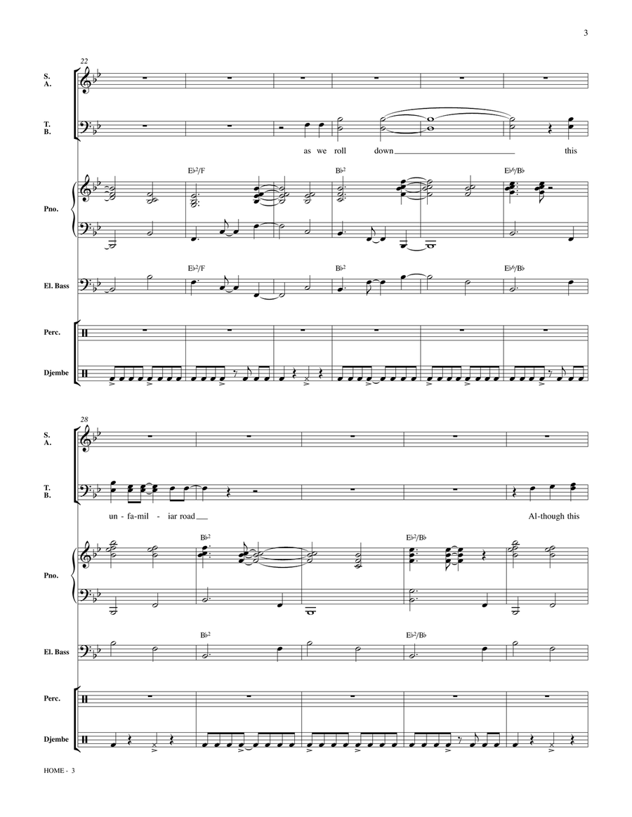 Home (arr. Tom Anderson) - Full Score Choir scores gallery preview page 3