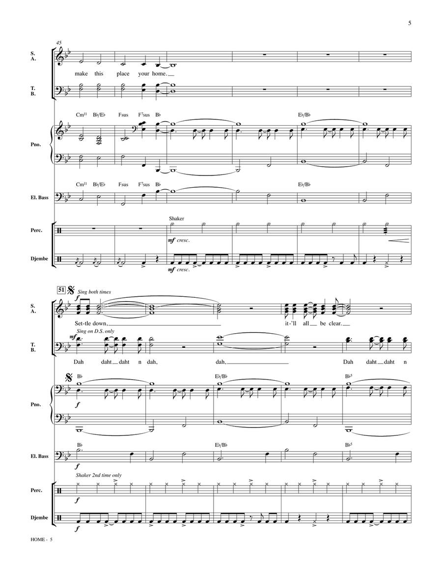 Home (arr. Tom Anderson) - Full Score Choir scores gallery preview page 5