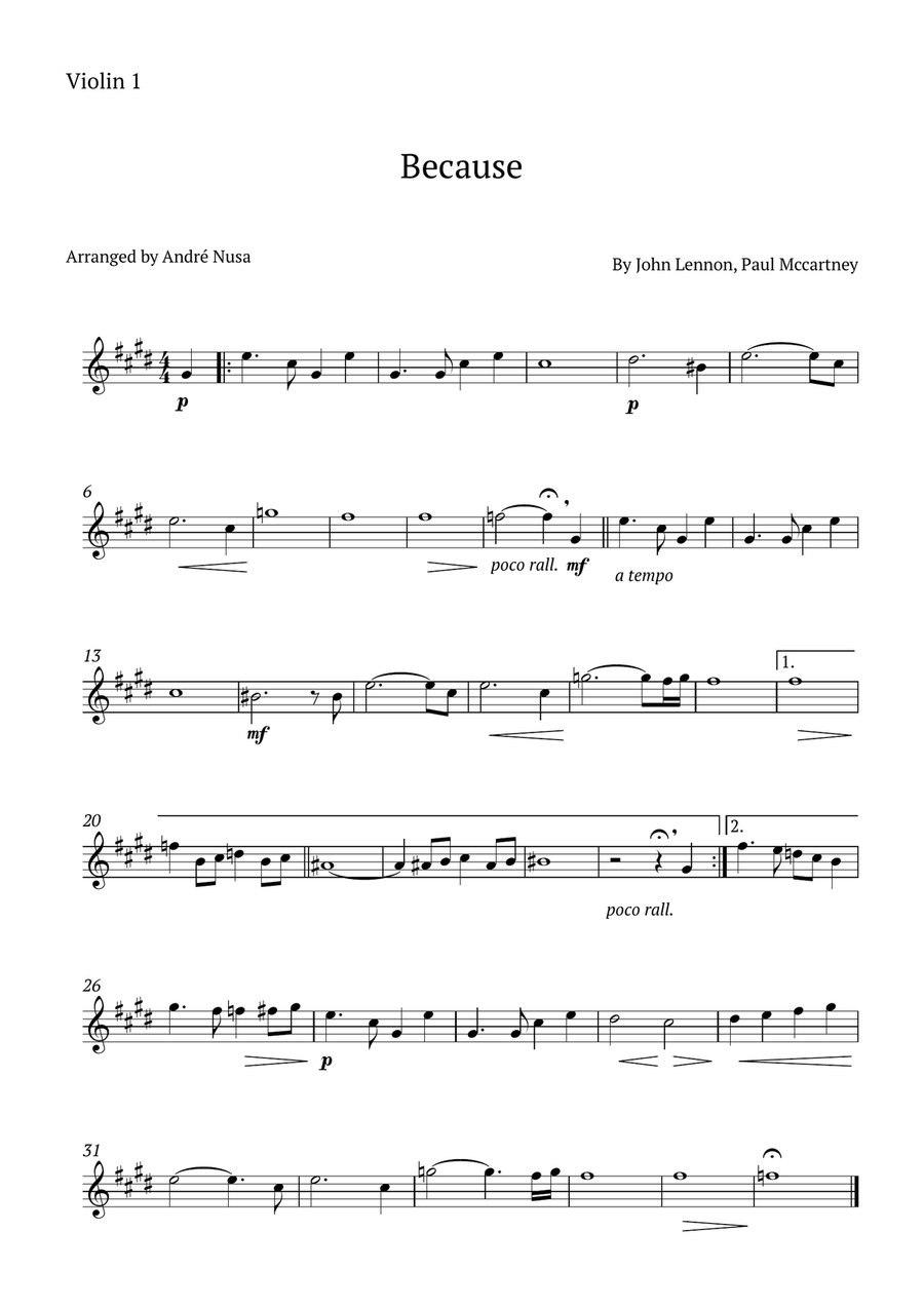 Because String Quartet scores gallery preview page 4