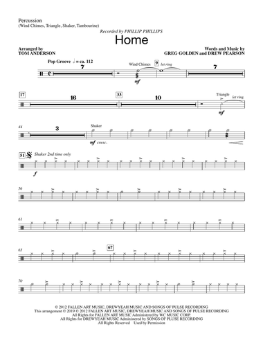 Home (arr. Tom Anderson) - Percussion