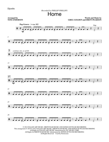 Home (arr. Tom Anderson) - Djembe