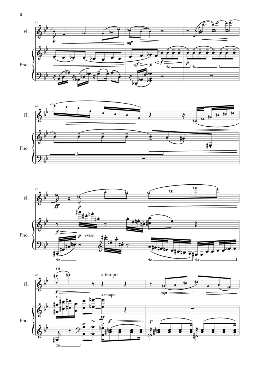 Sonate pour Flûte et Piano (Sonata for Flute and Piano) Op. 12 Chamber Music scores gallery preview page 2