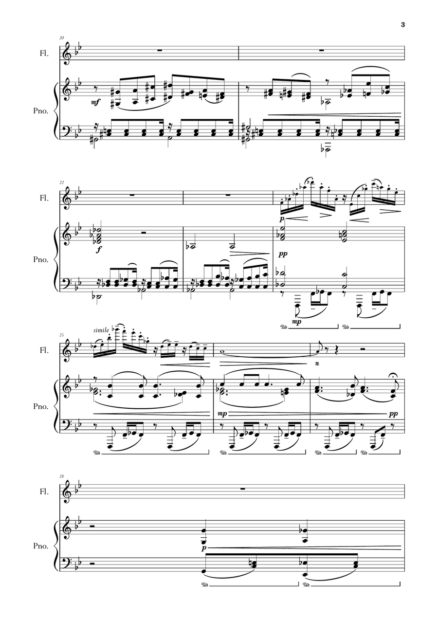 Sonate pour Flûte et Piano (Sonata for Flute and Piano) Op. 12 Chamber Music scores gallery preview page 3