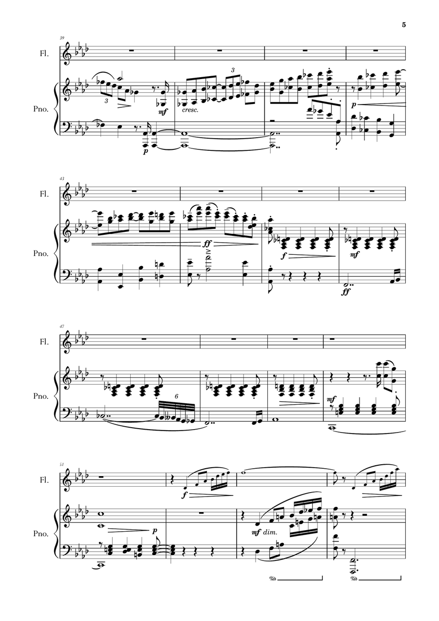 Sonate pour Flûte et Piano (Sonata for Flute and Piano) Op. 12 Chamber Music scores gallery preview page 5