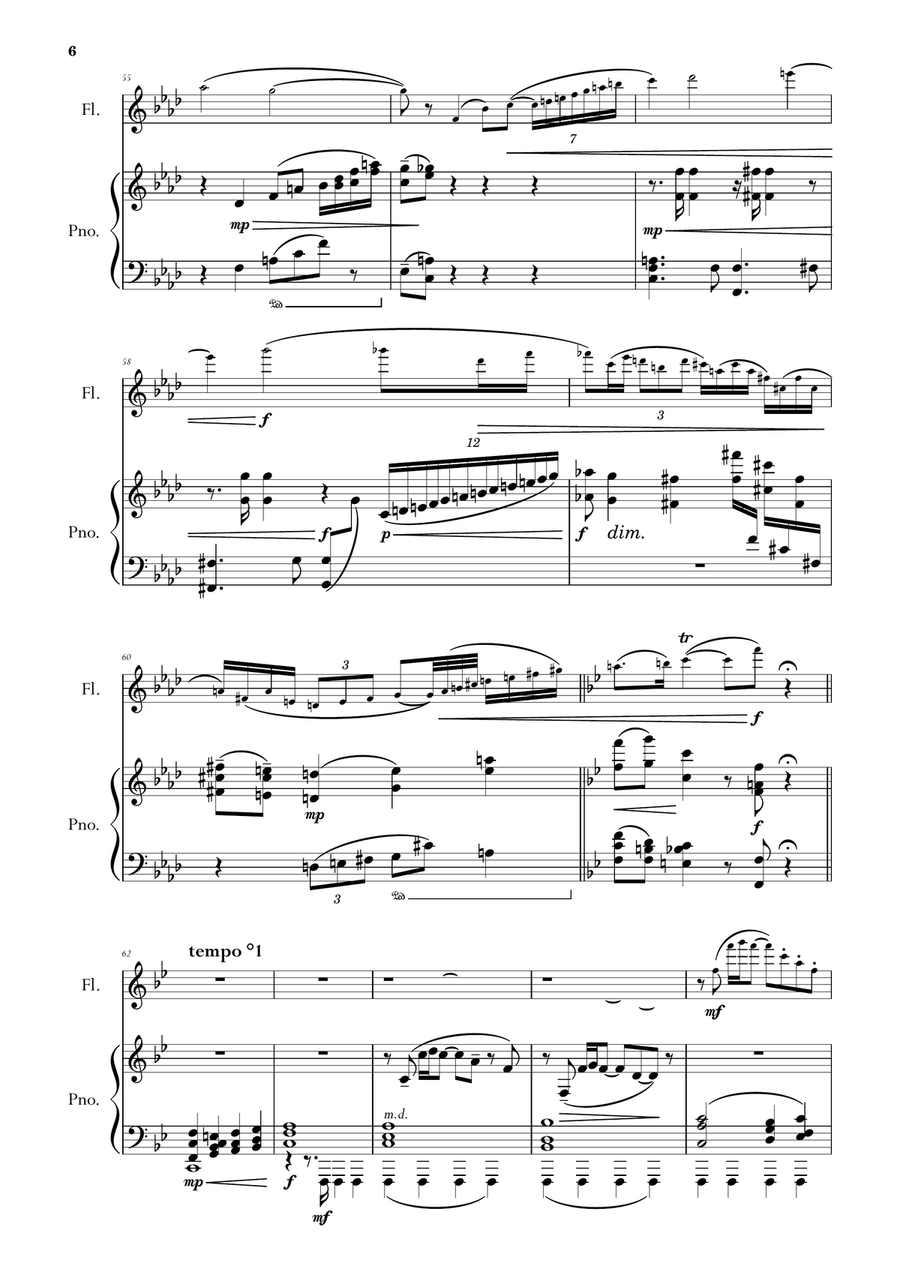 Sonate pour Flûte et Piano (Sonata for Flute and Piano) Op. 12 Chamber Music scores gallery preview page 6