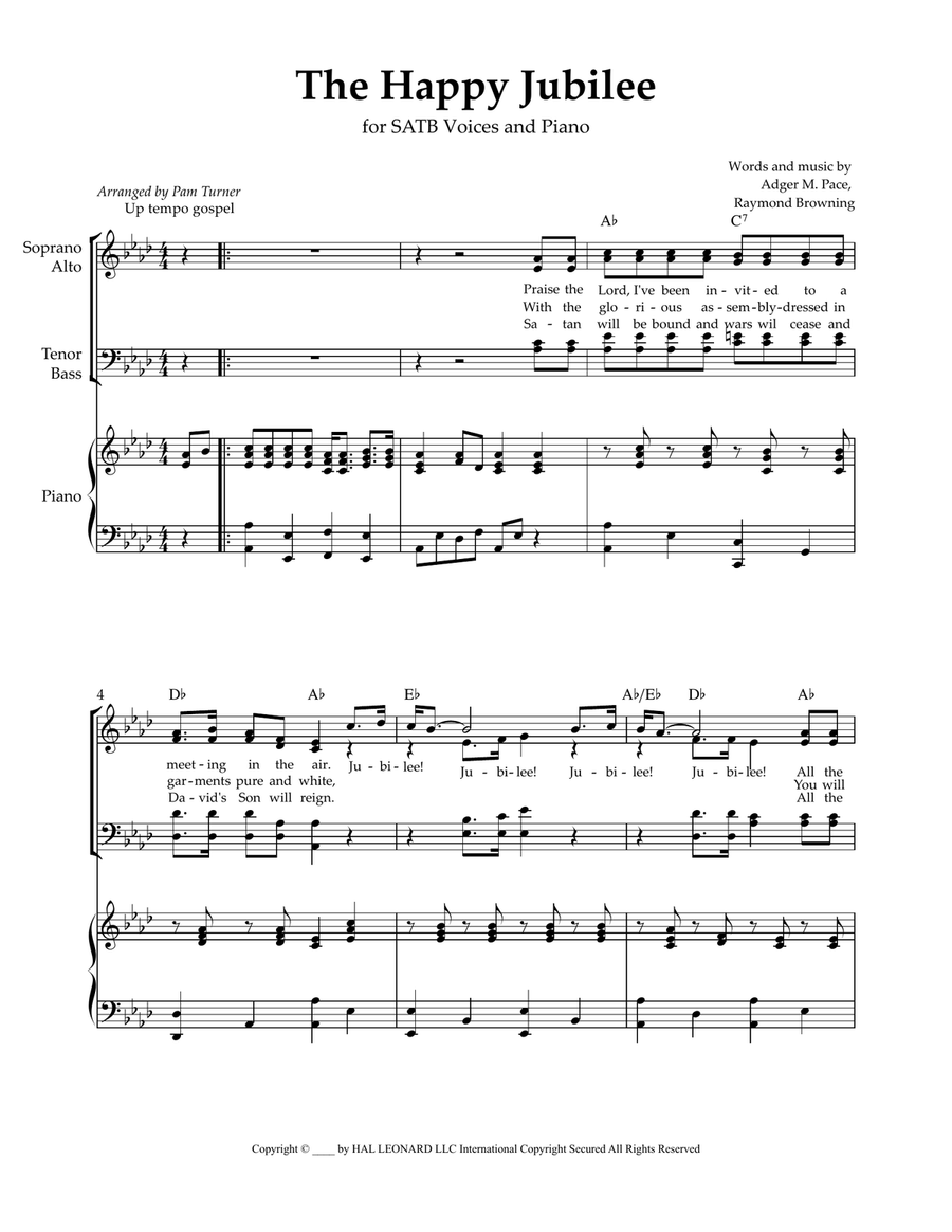The Happy Jubilee The Happy Jubilee Piano, Vocal scores gallery preview page 1
