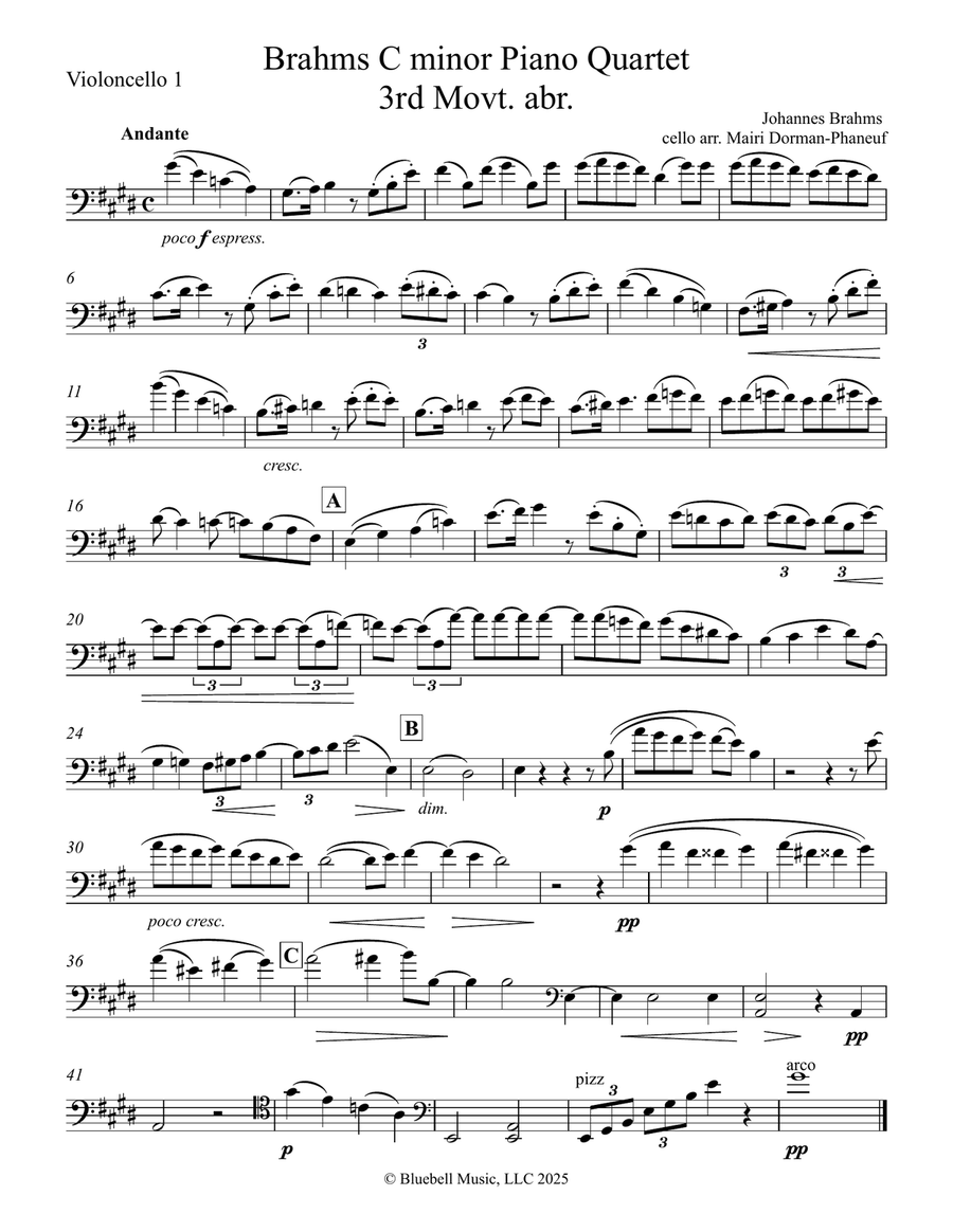Piano Quartet No. 3 in C minor, 3rd Movt. (abr.) Piano Quartet scores gallery preview page 6