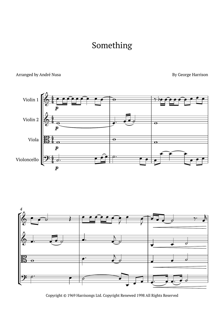 Something String Quartet scores gallery preview page 1