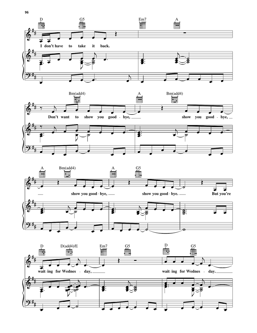 Waiting For Wednesday Waiting For Wednesday Piano, Vocal, Guitar scores gallery preview page 2