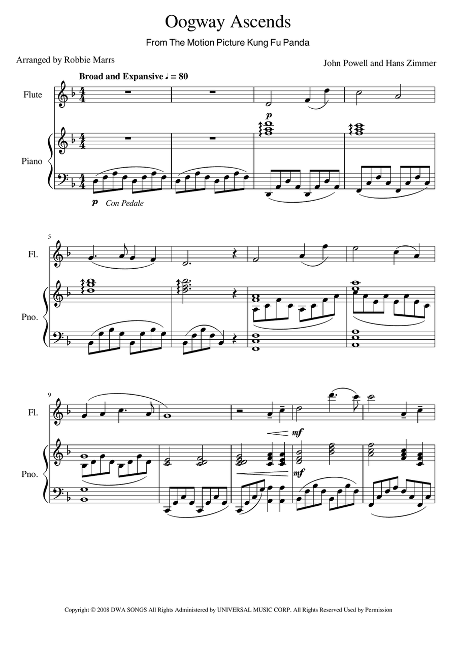 Oogway Ascends Oogway Ascends Flute scores gallery preview page 1
