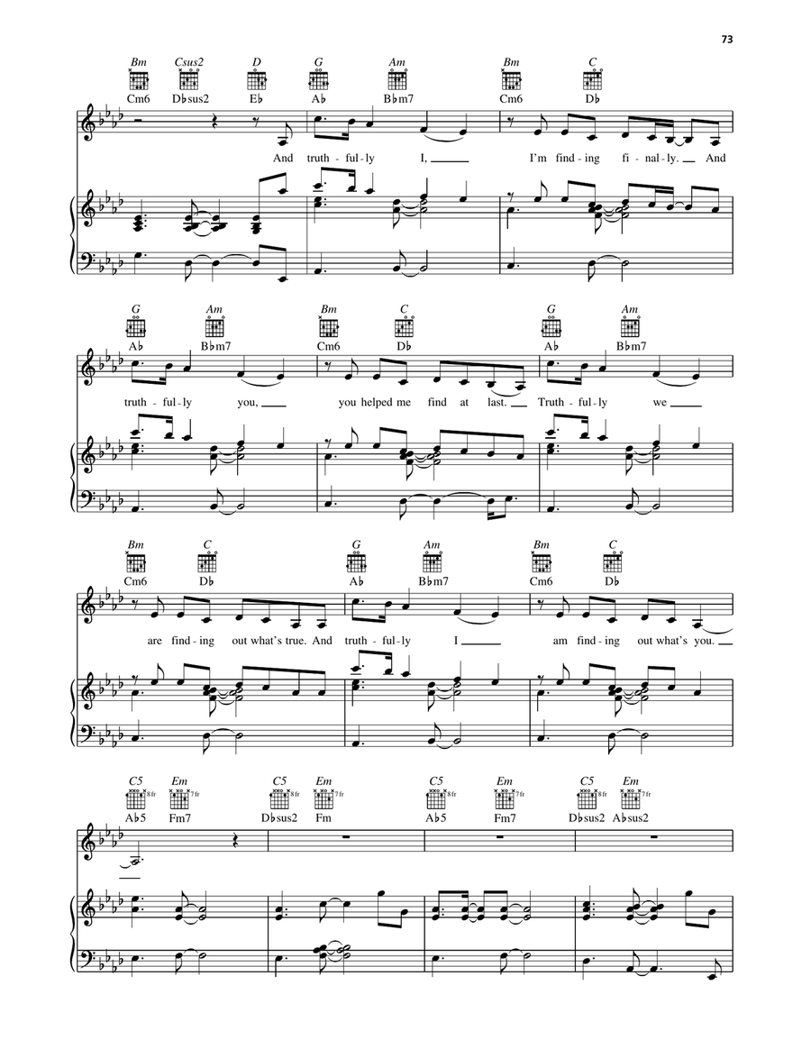 Truthfully Truthfully Piano, Vocal, Guitar scores gallery preview page 2