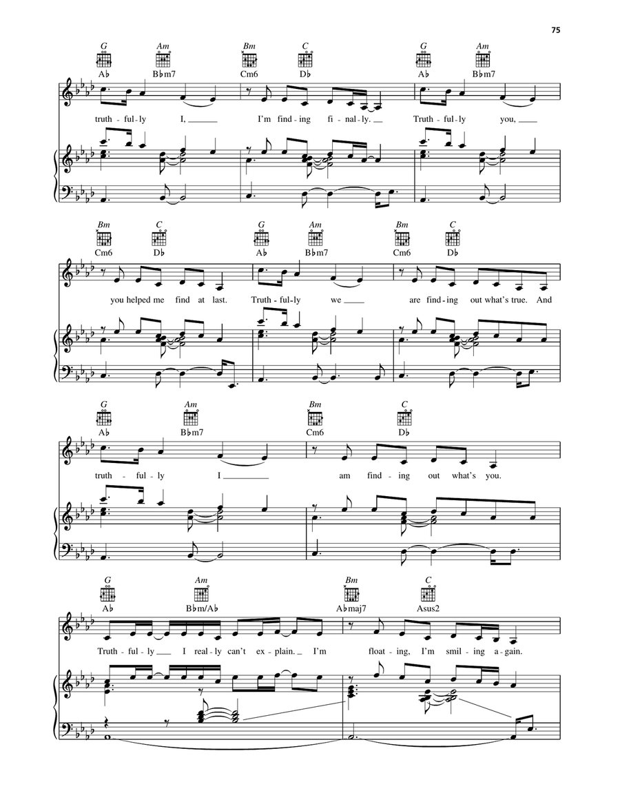 Truthfully Truthfully Piano, Vocal, Guitar scores gallery preview page 4