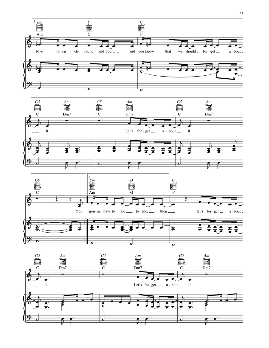 Let's Forget About It Let's Forget About It Piano, Vocal, Guitar scores gallery preview page 2