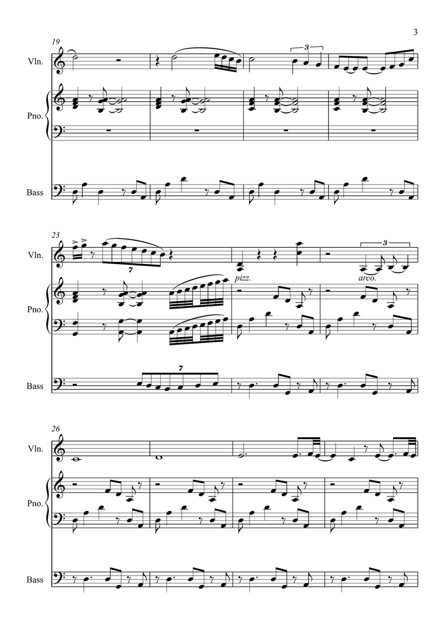 Solitude for Violin, Piano and Bass Violin Solo scores gallery preview page 3
