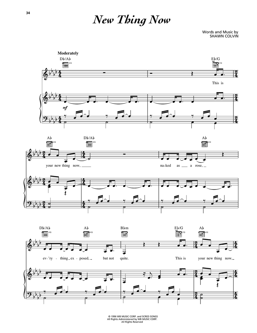 New Thing Now New Thing Now Piano, Vocal, Guitar scores gallery preview page 1