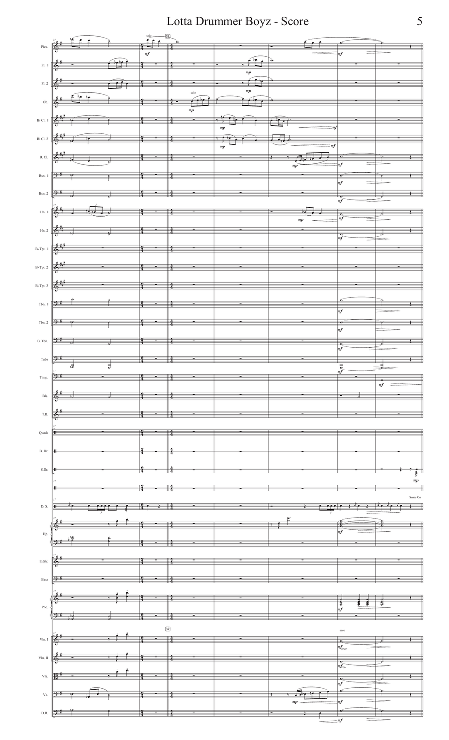 The Little Drummer Boy Full Orchestra scores gallery preview page 5
