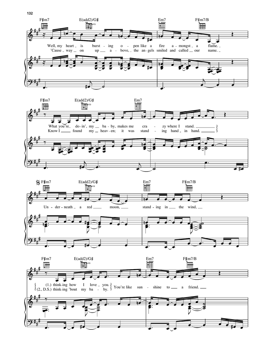 Underneath A Red Moon Underneath A Red Moon Piano, Vocal, Guitar scores gallery preview page 2
