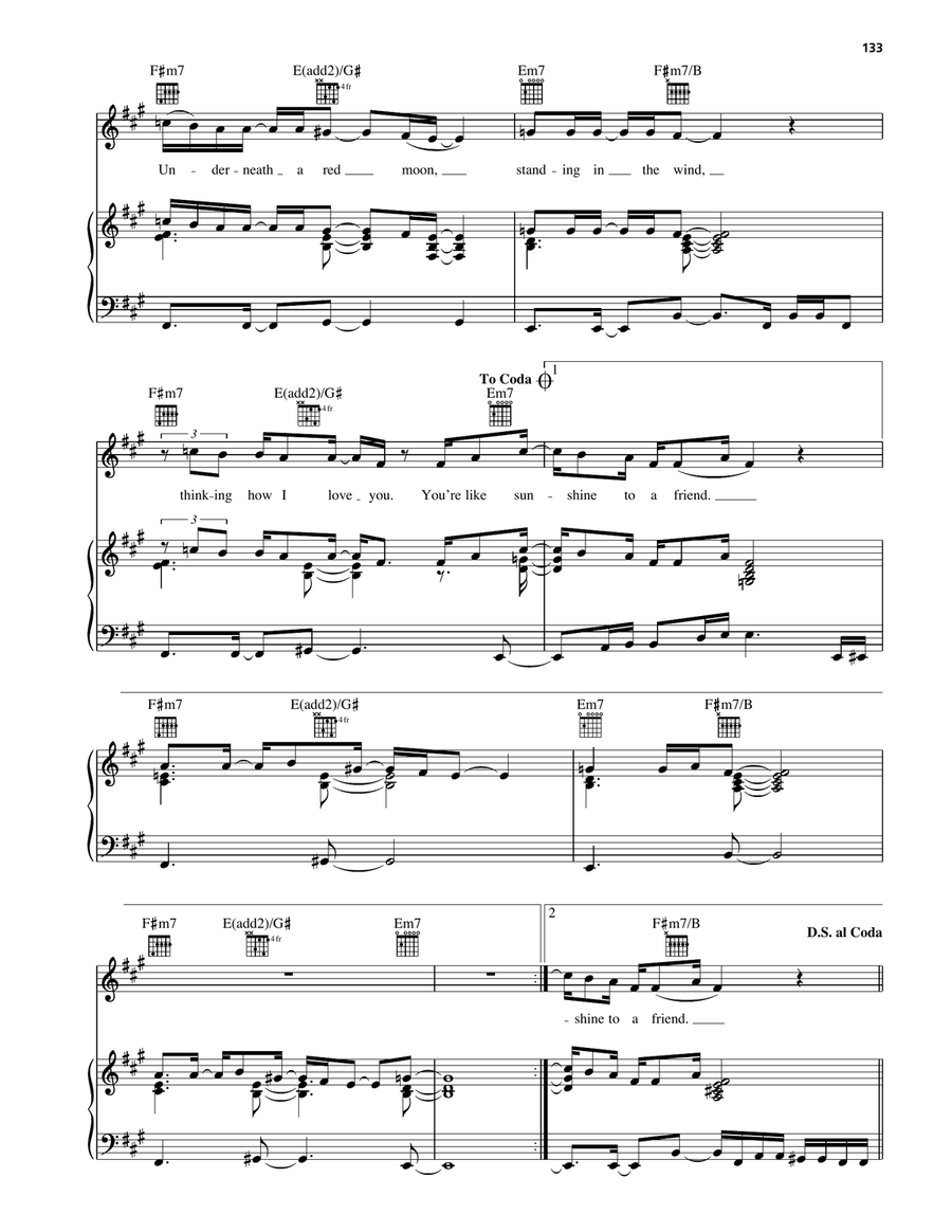 Underneath A Red Moon Underneath A Red Moon Piano, Vocal, Guitar scores gallery preview page 3