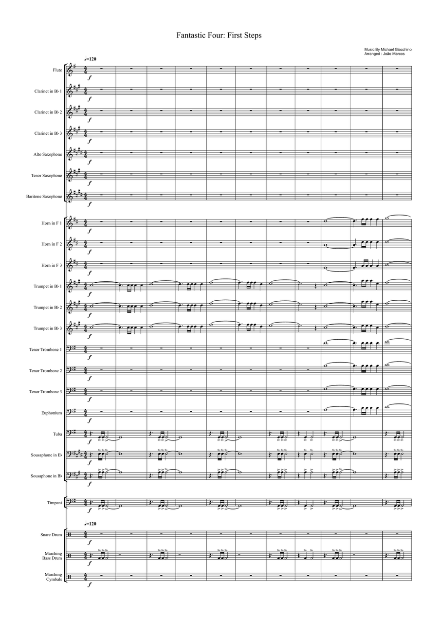Fantastic Four First Steps Concert Band scores gallery preview page 1
