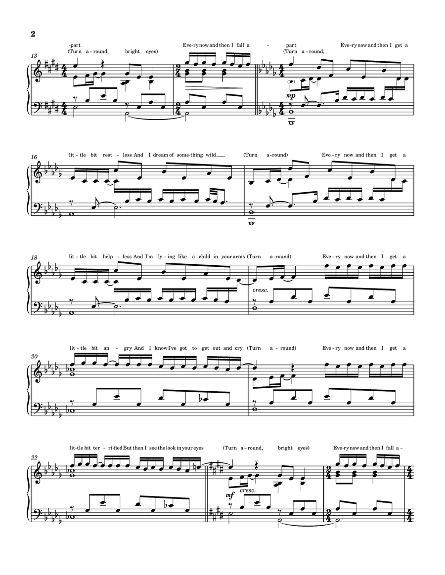 Total Eclipse Of The Heart Piano Solo scores gallery preview page 2