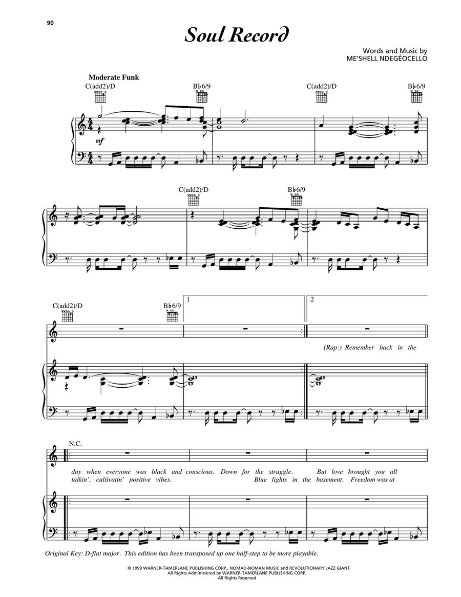 Soul Record Soul Record Piano, Vocal, Guitar scores gallery preview page 1