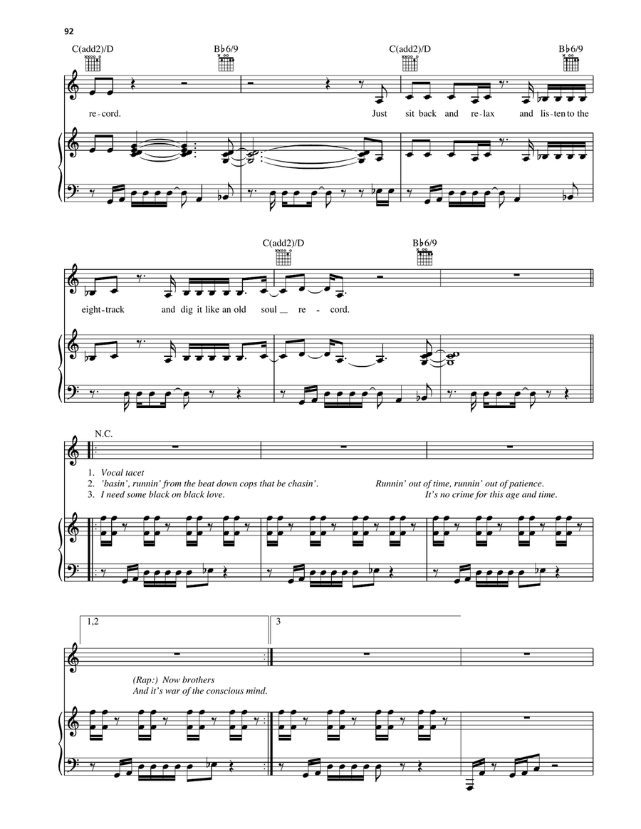 Soul Record Soul Record Piano, Vocal, Guitar scores gallery preview page 3