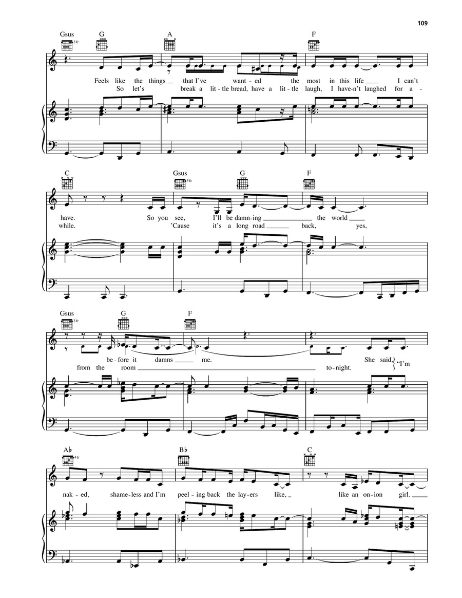 Onion Girl Onion Girl Piano, Vocal, Guitar scores gallery preview page 2