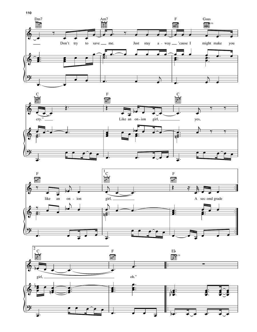 Onion Girl Onion Girl Piano, Vocal, Guitar scores gallery preview page 3
