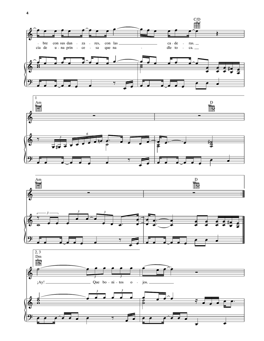 Hechicera Hechicera Piano, Vocal, Guitar scores gallery preview page 3