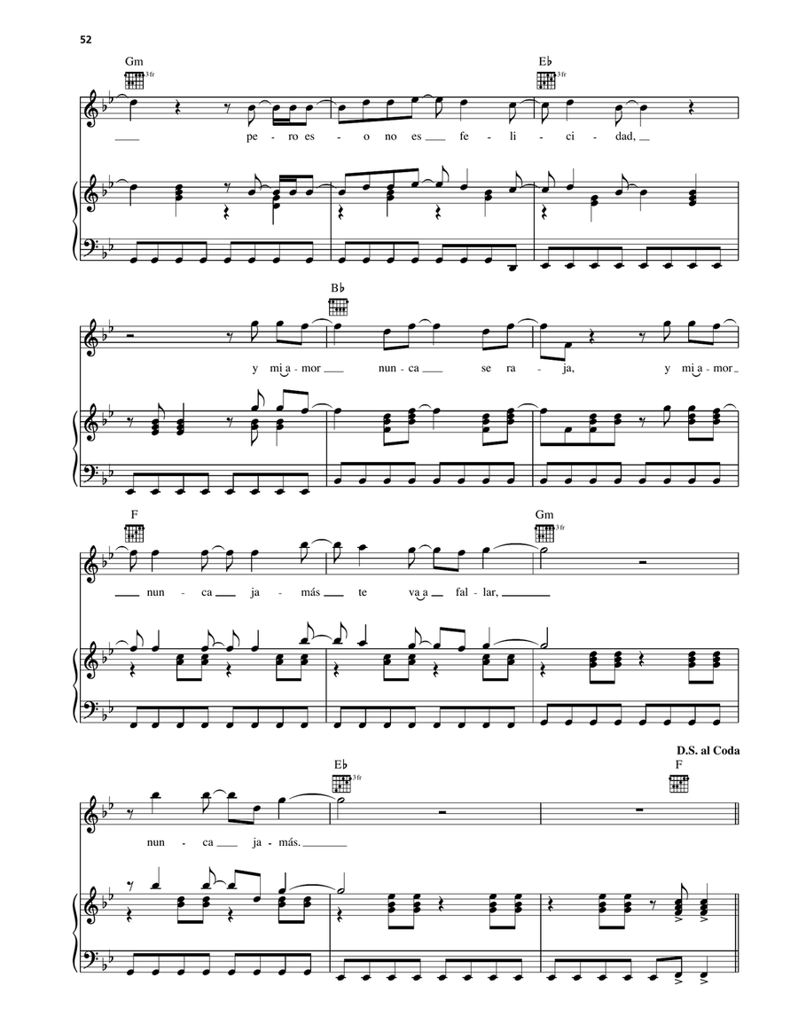 Clavado En Un Bar Clavado En Un Bar Piano, Vocal, Guitar scores gallery preview page 6