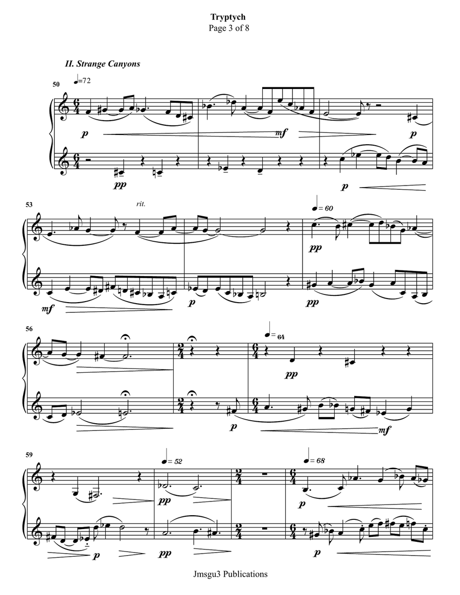 Guthrie: Tryptych for French Horn Duo Brass Duet scores gallery preview page 3