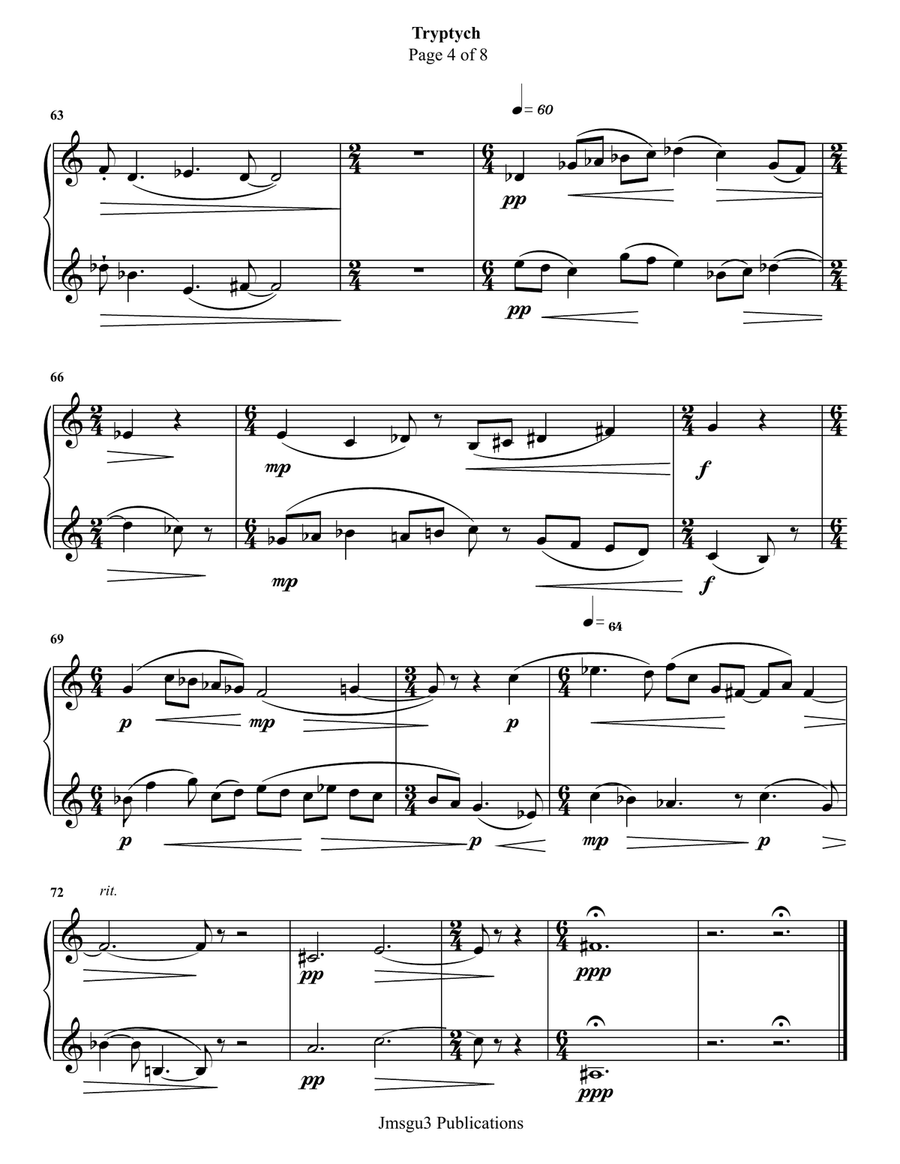 Guthrie: Tryptych for French Horn Duo Brass Duet scores gallery preview page 4