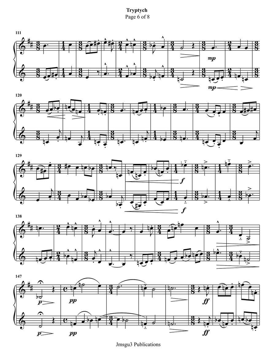 Guthrie: Tryptych for French Horn Duo Brass Duet scores gallery preview page 6
